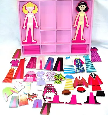 MELISSA & DOUG  ABBY & EMMA  WOODEN 45 Pc MAGNETIC DRESS UP SET + Extra Princess • $24