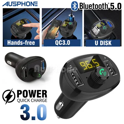 Bluetooth Car Kit Wireless FM Transmitter USB Fast Charger For MP3 Player Phones • $18.95