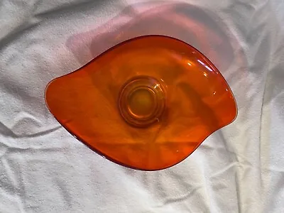 Mid Century Modern Viking Glass Amberina Persimmon Orange Footed Bowl  • $30