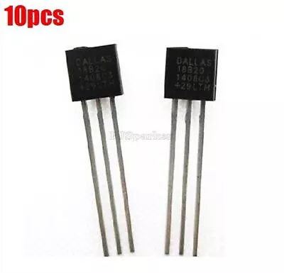 10Pcs DS18B20 Dallas 18B20 TO-92 Temperature Sensor 1 Wire Digital Ic New Kg • £6.32