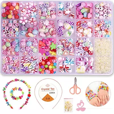 Soneer Children DIY Bead Set DIY Bracelets Necklaces Beads For Bead Kids Bead & • £5.81