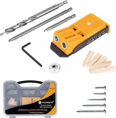 Mini Wood Pocket Hole Jig Kit - Two Pocket Screw Jig Kit With Drill Guide Sq... • $48.84