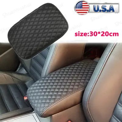 $6.19 • Buy Car Armrest Pad Cover PU Leather Center Console Box Cushion Protector Universal