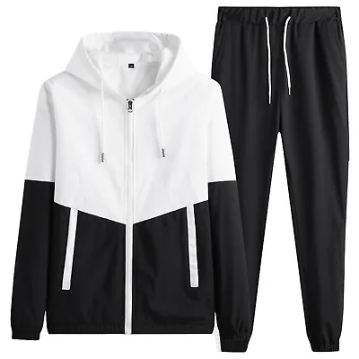 Casual Tracksuit Long Sleeve Full-Zip Running Jogging Sports Jacket And Pants • $40.11