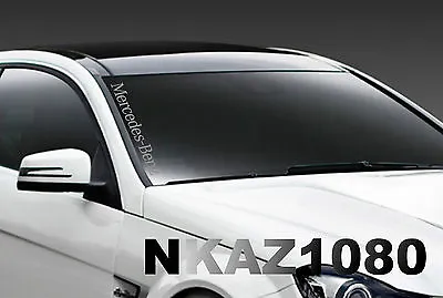 Mercedes Benz Windshield Vinyl Decal Sport Car Racing Sticker Emblem Logo SILVER • $18.36