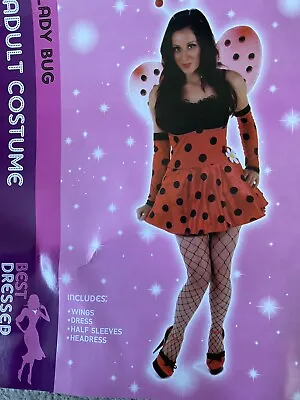 Georgeous Lovely Ladybug  Dress Costume Lady Halloween Fits Size 12-14 Uk Offer • £3.99