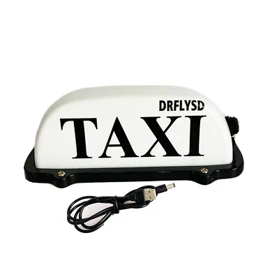 USB Rechargeable Battery Taxi Top Light Roof Taxi Sign With Magnetic Base • $35.50