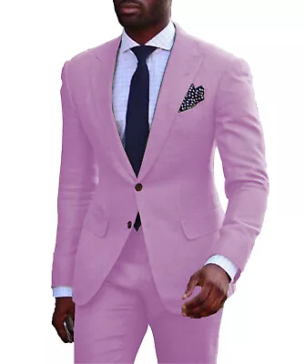 Mens 2 Piece Suits Wedding Groom Prom Cocktail Tuxedos Blazer Pants 42r 44r 46r • $69.99