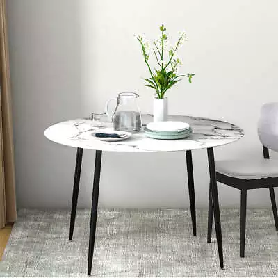 Artiss Dining Table Round Marble Effect 110CM • $127.05