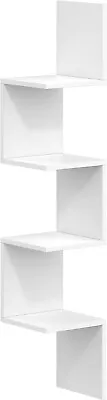 4 Tier Corner Shelf Floating Wall Shelves Storage Display Bookcase Home Decor • £19.95