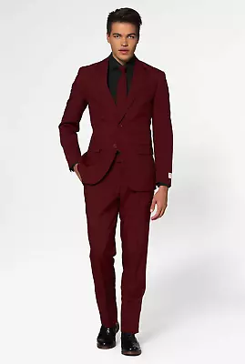 Opposuits Men's Suit Size 48 Blazing Burgundy New In The Box 3 Pc Set • $39.99