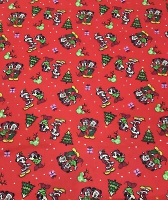 Disney Mickey & Minnie Mouse Holiday Christmas Flannel Half Yard 18  X 42  BTHY • $4.95