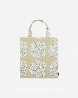 Marimekko Puketti Fabric Tote Bag Beige Blue Cotton 100% Japan Only Exclusive • $81.99