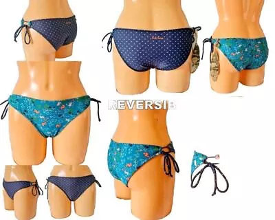 Womens Fat Face Reversible Bikini Bottom Hipster Jade Navy Swimwear Uk 8 18 Bnwt • £7.95