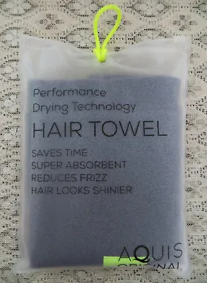 Aquis Original Hair Towel - Dk Gray 19  X 39   Performance Drying Absorbent NEW • $19.95