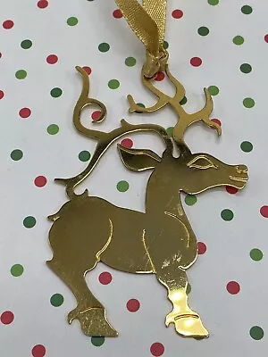 Metropolitan Museum Of Art NY MMA Gold Tone 1984 Deer Elk Christmas Ornament • $18.60