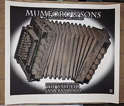 2010 Mumford & Sons Chuck Sperry ONE OF KIND BLACK GOLD WHITE TEST PRINT Poster • $2299