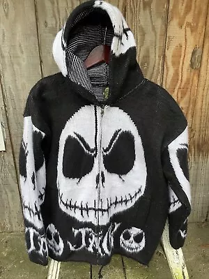 TEJIDOS RUMINAHUI Hood Sweater Zip Jack Skellington Nightmare Before Christmas M • $75