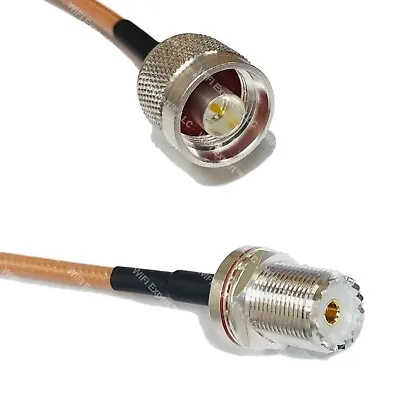 $14.63 • Buy RG142 N MALE To UHF Female BULKHEAD Coaxial RF Cable USA-Ship Lot