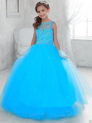 Party Prom Birthday Dress Tulle Flower Girl Kid Pageant Dance Ball Gown Princess • $84.55