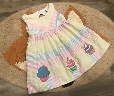 Emily Rose Baby Girls Rainbow Sparkle Cupcakes Seersucker Dress Size 2T. #295 • $17.90