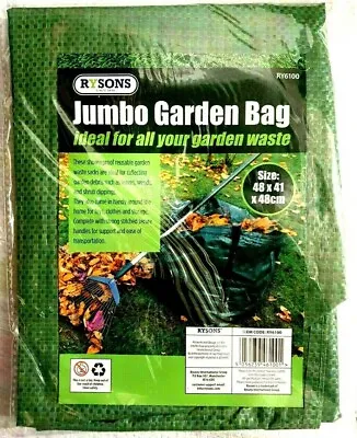 £3.49 • Buy Heavy Duty Jumbo Large Garden Waste Bag Refuse Sack Handles Reusable Showerproof