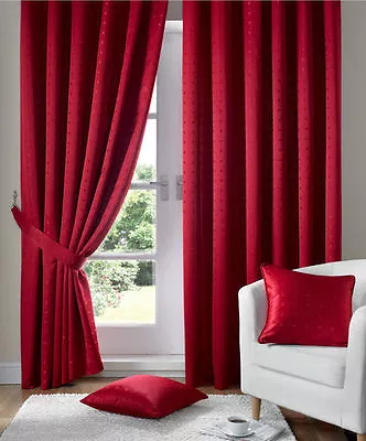 Madison Plain Squares Pattern Curtains Fully Lined Pencil Pleat Free Tie Backs  • £30.49