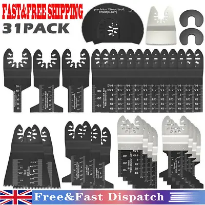 31x Oscillating Multi Tool Saw Blade Set Carbide Blade Metal For Dewalt Makita • £15.79