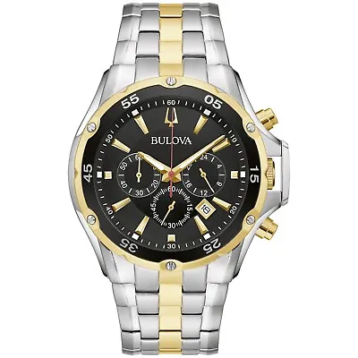 Bulova Men's Classic Chronograph Dress Sport Calendar Gold Watch 43mm 98B376 • $158.99