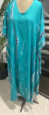 New Women Soft Flowy Organic Fabric Plus Size Kaftan Dress Resort OSFA 14-22 • $49