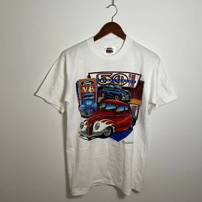 $25 • Buy Vintage 1940 Ford V8 Hot Rod 50th Anniversary Racing Andys T Shirt Mens Sz M