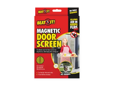 £6.99 • Buy BEAT IT Magnetic Door Screen 210x100cm Curtain White Flies Mosquito Fly Caravan 