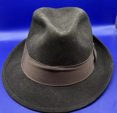 Vintage Park Royal Dynafelt Wool Men's Brown Fedora  Hat W Feather Band Sz 7 1/8 • $12.99