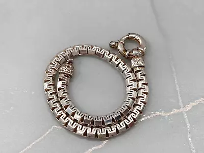 Milor Sterling Silver 950 Box Hex Link Chain Bracelet 8 Inch Men Women • $64.99