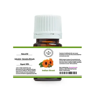 Indian Street Calendula Pure Therapeutic Grade Carrier Oil 3ml To 100ml • £6.54