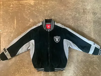 NFL Oakland Raiders Leather Jacket Men Sz Medium Coat • $110