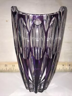 $125 • Buy Vintage Val St Lambert? Purple/ Cranberry Crystal 8” Near Perfect Read All