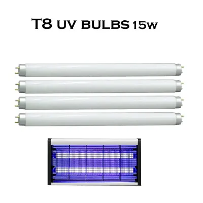 15W T8 Fluorescent Light Bulb Tube Fly Zapper Insect Bug Killer UV Light Bulbs • £9.97