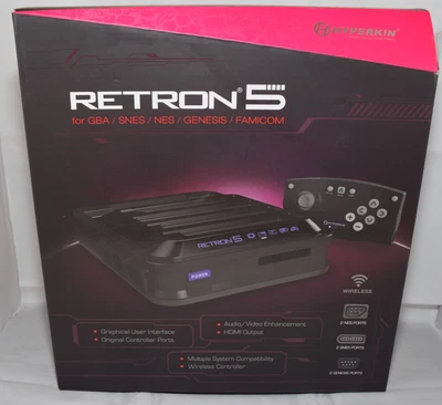 £109.99 • Buy Hyperkin Retron 5 Games Console GBA SNES NES Megadrive With Extra Controllers