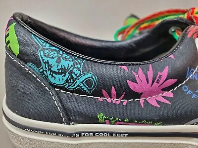 Vans Black Old Skool Sneakers Pirate Rasta Ganja Jamaica 500714 Woman's Size 9 • $37.99