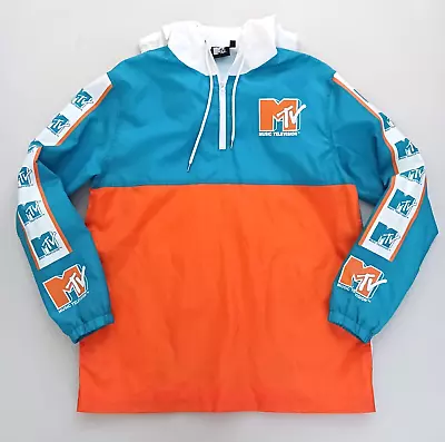 NEW MTV Miami Dolphins Colorblock Hoodie Nylon Windbreaker Sz M • $13.99