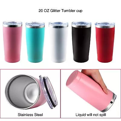 20oz Stainless Steel Tumbler Slider Lid Vacuum Insulated Travel Cup Coffee Mug • $11.95