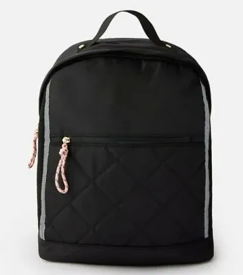 Monsoon Accessorize Quilted Large Black Bicycle Bike Get Moving Backpack Bnwt • £35