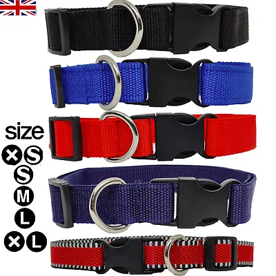 £2.59 • Buy Dog Collar Nylon Adjustable Soft Pet Puppy Collars 5 Colour 3Size Accessories UK