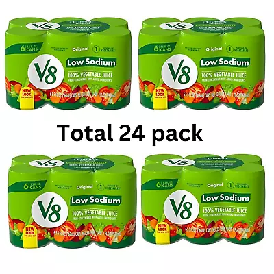 V8 Low Sodium Original 100% Vegetable Juice 5.5 Oz. Can (4 X 6 Pack Total Of 24) • $27.20