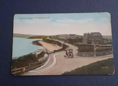 GB Falmouth Hotel & Marine Drive Old Coloured Photographic Postcard 63601JV • £0.99