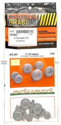 EDU672263 1:72 Eduard Brassin C-130 Hercules Wheels Set (ZVE Kit) • $17.64