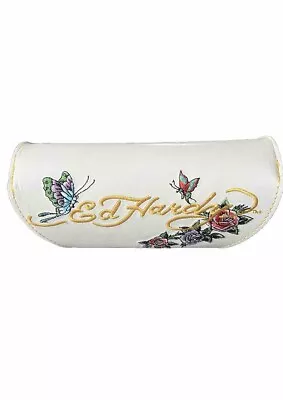 Ed Hardy  Sunglasses Hard Case Rose Butterfly White Embroidered Case Only • $21.85