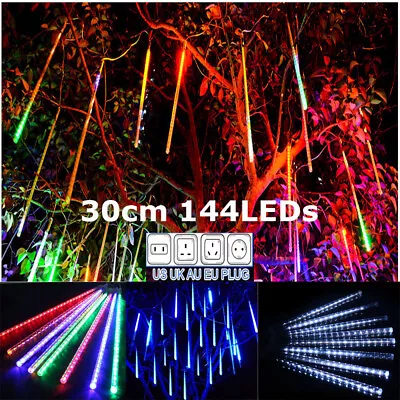 30cm LED Meteor Shower Tube Lights Rain Snowfall Tree Garden Outdoor Lamp ERM • $12.64