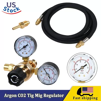 Argon CO2 Fit Lincoln Mig Tig Flow Meter Welding Regulator Welder Gauge GasHose • $25.99